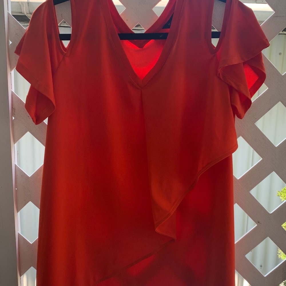 H by Halston Cold Shoulder Top